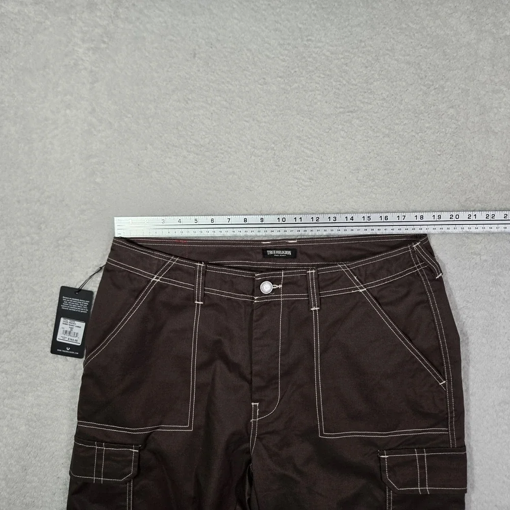 True Religion Jeans Mens Bracken Brown Bobby Baggy Cargo Pants Mens 36x31 $164